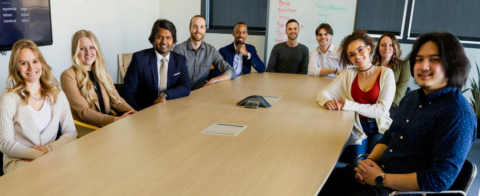 Diverse team in a boardroom meeting